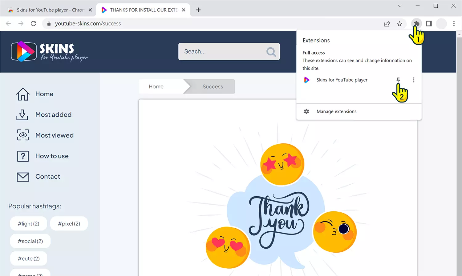 The skin is ready
